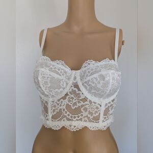 Avidlove Sexy Lingerie Lace Bridal Bustier White And Panty Size M.